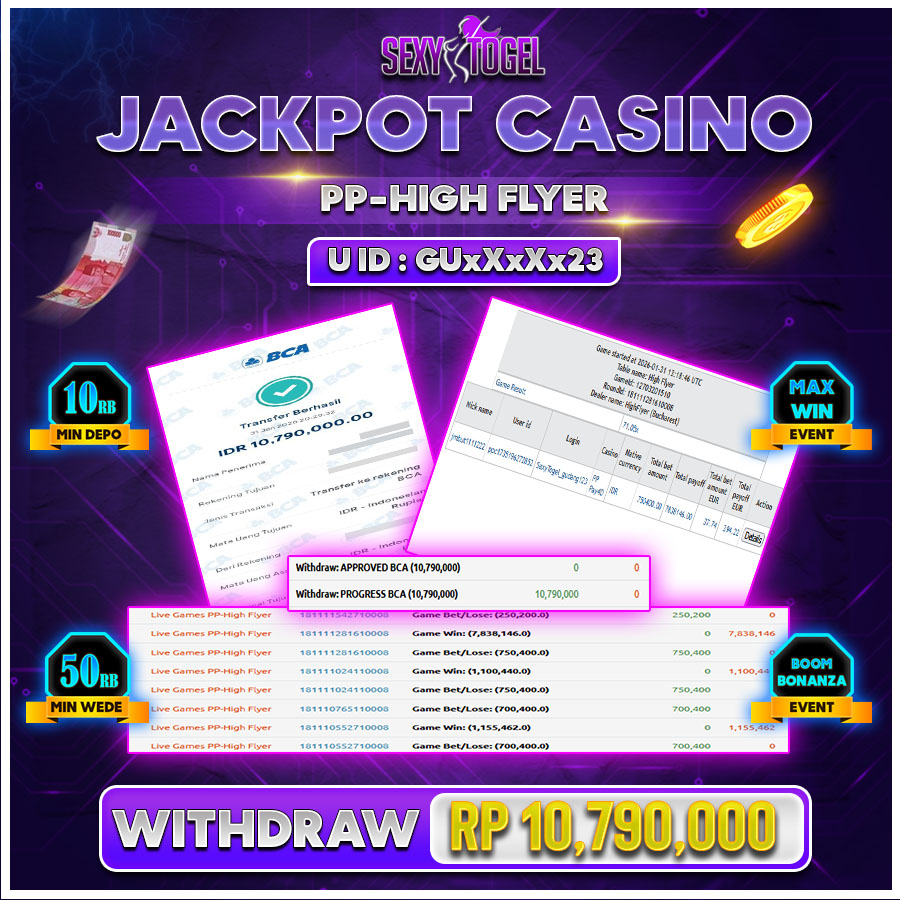 SEXYTOGEL JACKPOT CASINO PP-HIGH FLYER Rp.10.970.000.,-LUNAS
